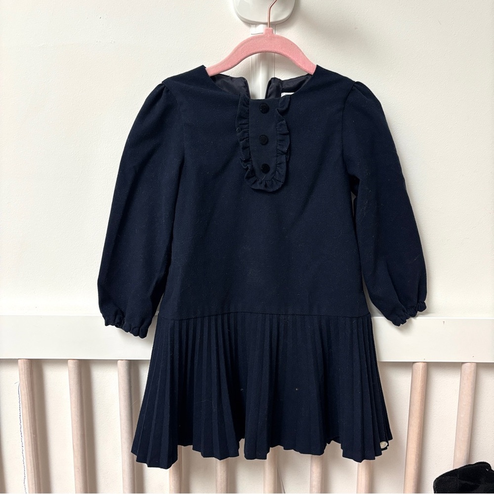 Tartine et Chocolat Navy Pleated Dress